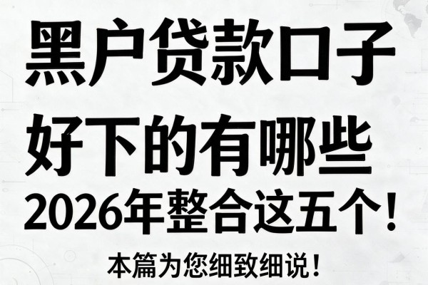 黑白户贷款口子好下的有哪些2026年整合这五个!本篇为您细致细说!