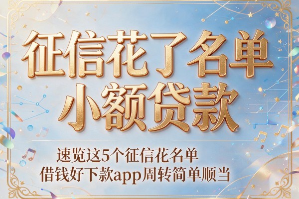 征信花了名单小额贷款,速览这5个征信花名单借钱好下款app周转简单顺当