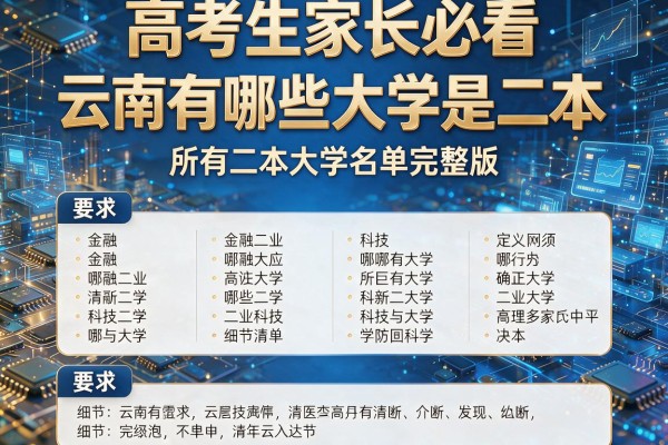 高考生家长必看:云南有哪些大学是二本 附所有二本大学名单完整版