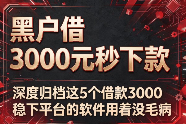 黑户借3000元秒下款,深度归档这5个借款3000稳下平台的软件用着没毛病