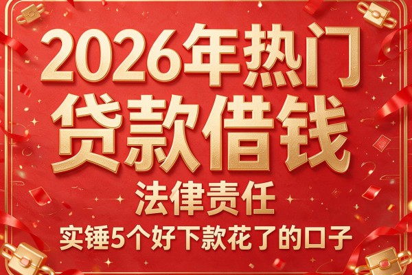 2026年热门贷款借钱法律责任,实锤5个好下款花了的口子