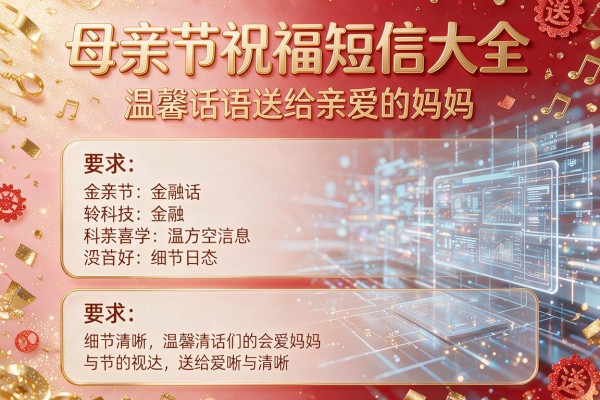 母亲节祝福短信大全温馨话语送给亲爱的妈妈