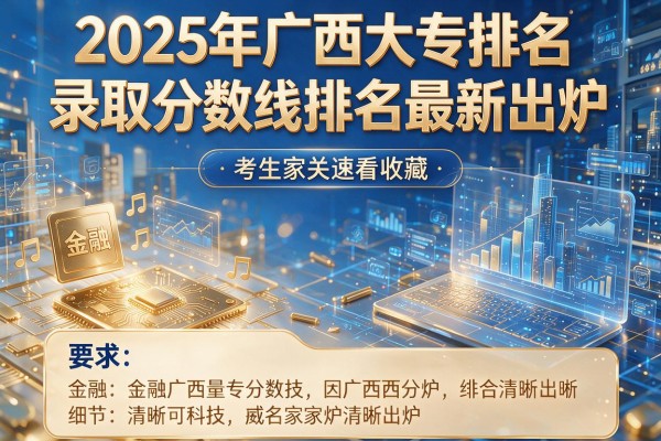 2025年广西大专排名及录取分数线排名最新出炉 考生家长速看收藏