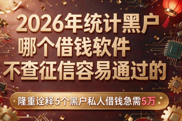 2026年统计黑户哪个借钱软件不查征信容易通过的,隆重诠释5个黑户私人借钱急需5万