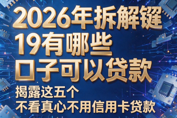2026年拆解​19有哪些口子可以贷款，揭露这五个不看真心不用信用卡贷款