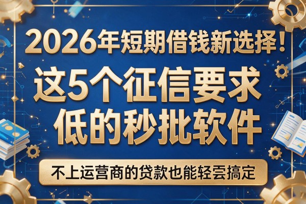 2026年短期借钱新选择：这5个征信要求低的秒批软件，不上运营商的贷款也能轻松搞定