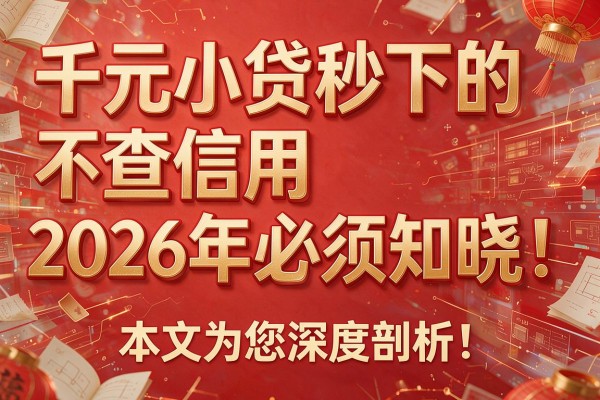 千元小贷秒下的不查信用2026年必须知晓！本文为您深度剖析！