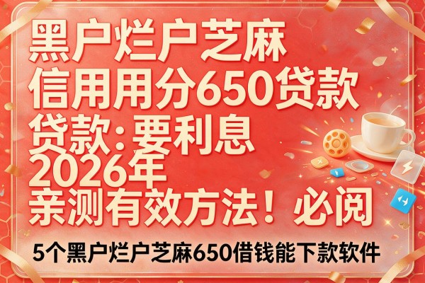黑户烂户芝麻信用分650贷款要利息2026年亲测有效方法!必阅5个黑户烂户芝麻650借钱能下款软件