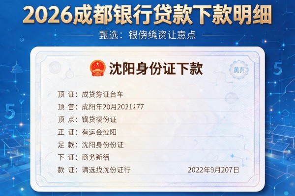 2026成都银行贷款下款明细,甄选5个沈阳身份证下款