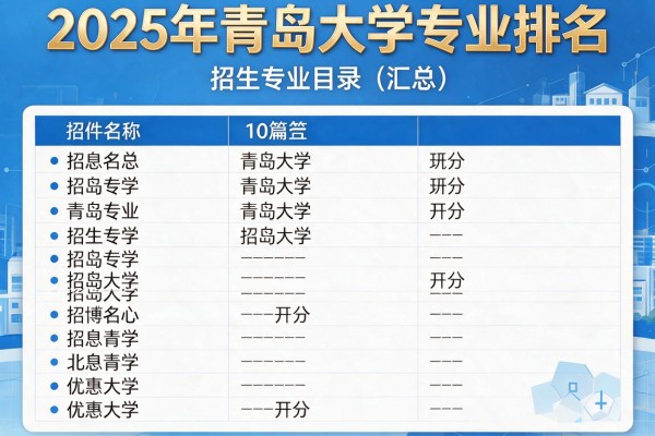 2025年青岛大学专业排名,招生专业目录汇总(10篇)