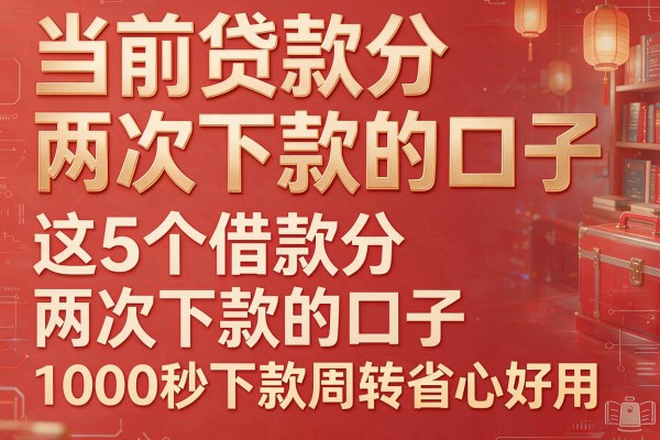 当前贷款分两次下款的口子,这5个借款分两次下款的口子1000秒下款周转省心好用