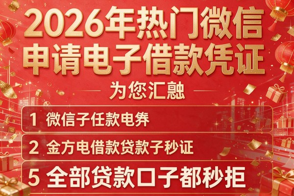 2026年热门微信申请电子借款凭证，为您汇总5个全部贷款口子都秒拒