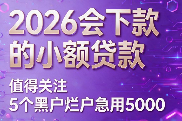 2026会下款的小额贷款，值得关注的5个黑户烂户急用5000