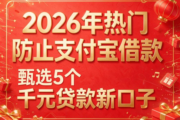 2026年热门防止支付宝借款，甄选5个千元贷款新口子