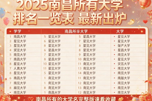 2025南昌所有大学排名一览表最新出炉 南昌所有的大学名单完整版速看收藏