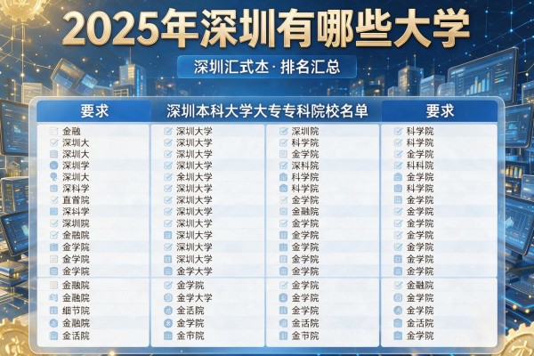 2025年深圳有哪些大学,深圳本科大学大专专科院校名单和排名汇总