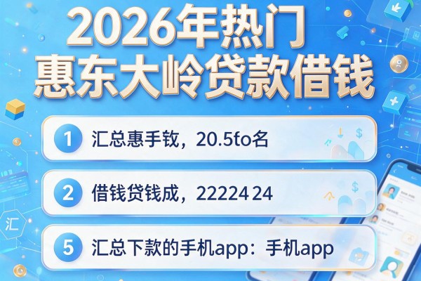2026年热门惠东大岭贷款借钱,汇总5个下款的手机app