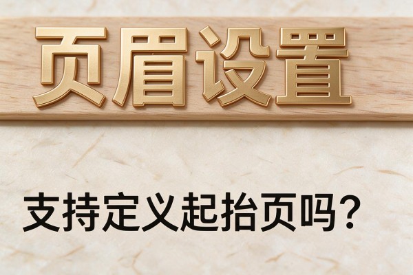 页眉设置支持自定义起始页吗?