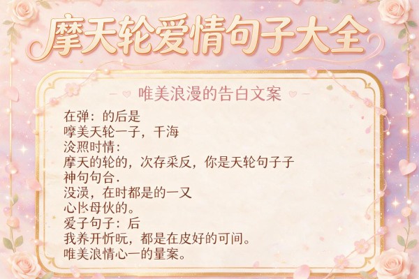 摩天轮爱情句子大全 唯美浪漫的告白文案