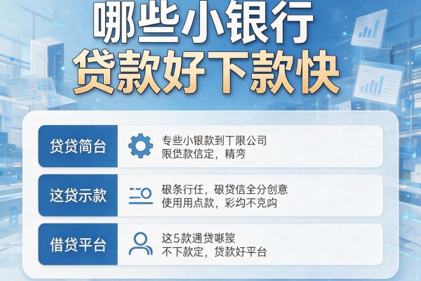 哪些小银行贷款好下款快,对比这5款借贷平台