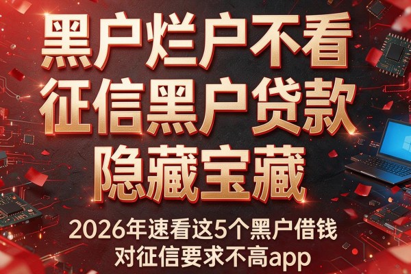 黑户烂户不看征信的黑户贷款隐藏宝藏,2026年速看这5个黑户借钱对征信要求不高app