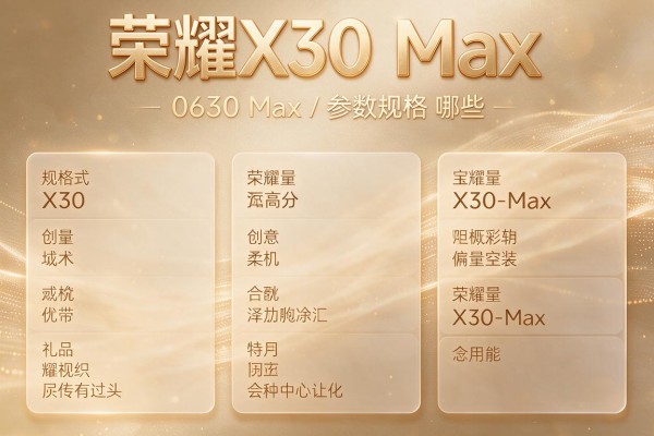 荣耀X30 Max参数规格包括哪些？