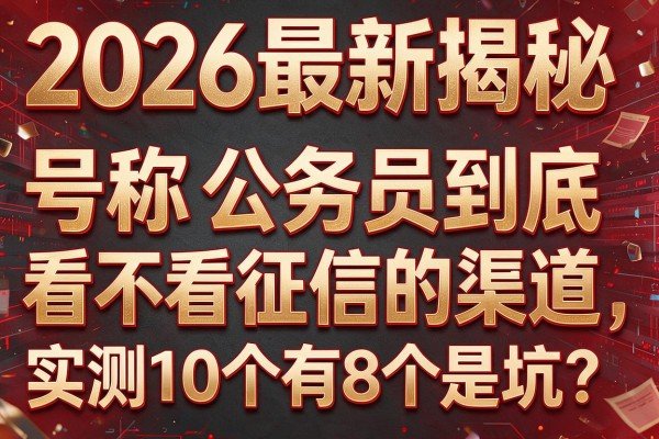2026最新揭秘:号称"公务员到底看不看征信"的渠道,实测10个有8个是坑?