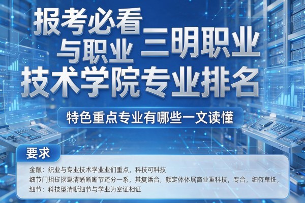报考必看三明职业技术学院专业排名,特色重点专业有哪些一文读懂