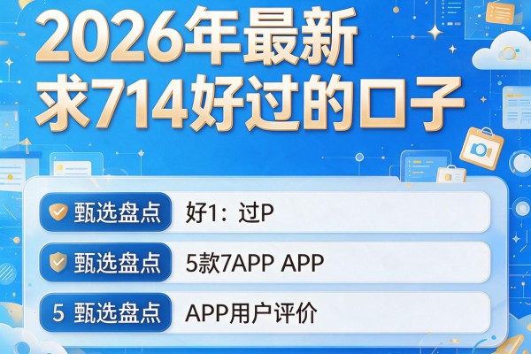 2026年最新求714好过的口子，甄选盘点5款APP用户评价