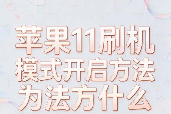苹果11刷机模式开启方法是什么