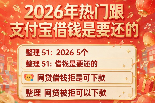 2026年热门跟支付宝借钱是要还的,整理5个网贷被拒可以下款的