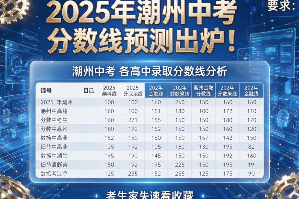 2025年潮州中考分数线预测出炉!潮州中考各高中录取分数线数据分析,考生家长速看收藏