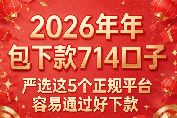 2026年包下款714口子,严选这5个正规平台容易通过好下款