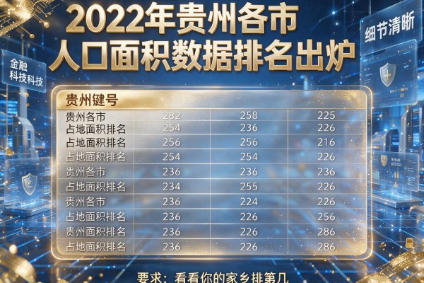 2022年贵州各市人口面积数据排名出炉 贵州各市占地面积排名看看你的家乡排第几