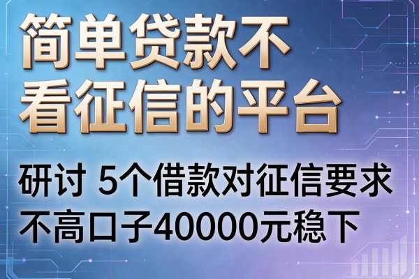 简单贷款不看征信的平台，研讨​5个借款对征信要求不高口子4000元稳下