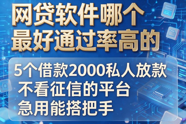 网贷软件哪个最好通过率高的,这5个借款2000私人放款不看征信的平台急用能搭把手