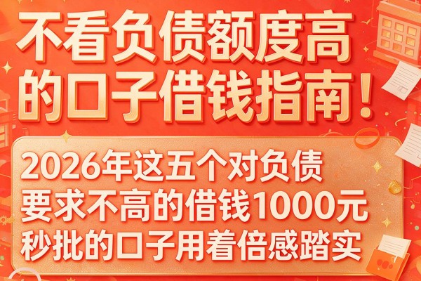 不看负债额度高的口子借钱指南！2026年这五个对负债要求不高的借钱1000元秒批的口子用着倍感踏实