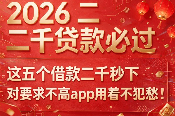 2026二千贷款必过,这五个借款二千秒下对要求不高app用着不犯愁