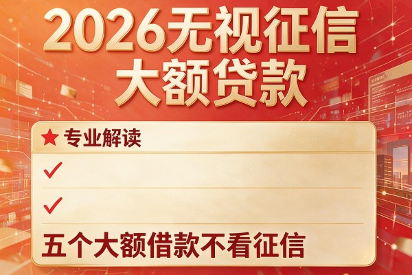 2026无视征信大额贷款,专业解读五个大额借款不看征信的贷款