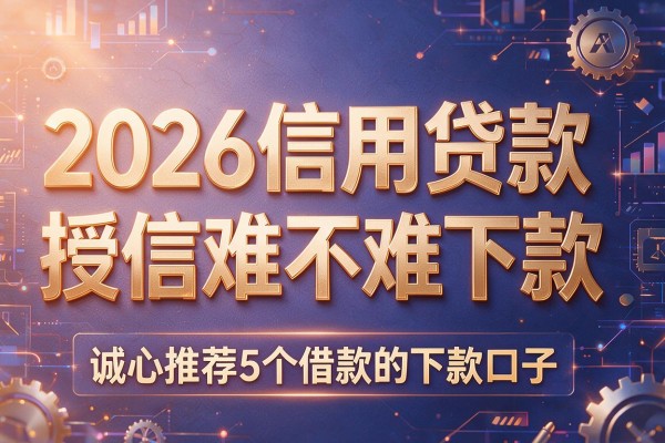 2026信用贷款授信难不难下款,诚心推荐5个借款的下款口子
