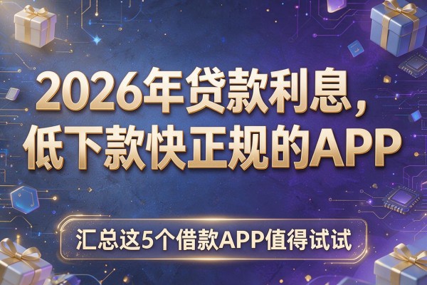 2026年贷款利息低下款快正规的APP，汇总这5个借款APP值得试试