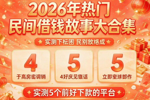 2026年热门民间借钱故事大合集,实测5个前好下款的平台