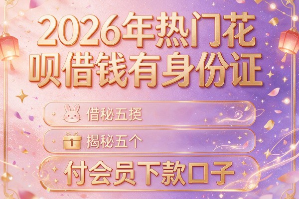 2026年热门花呗借钱有身份证,揭秘五个付会员下款口子