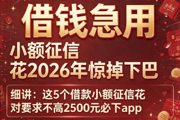 借钱急用小额征信花2026年惊掉下巴，细讲​这5个借款小额征信花对要求不高2500元必下app