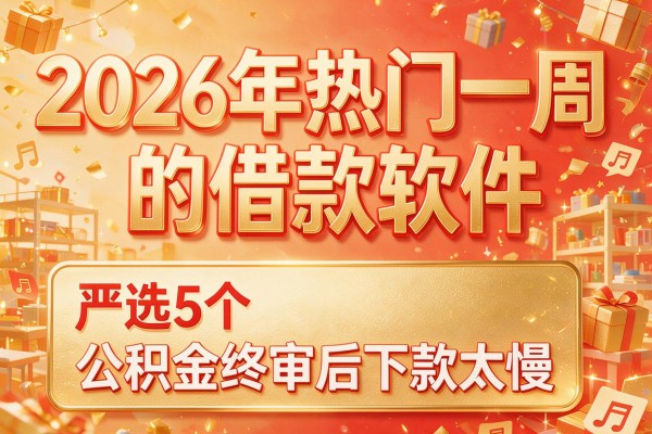 2026年热门一周的借款软件,严选5个公积金终审后下款太慢