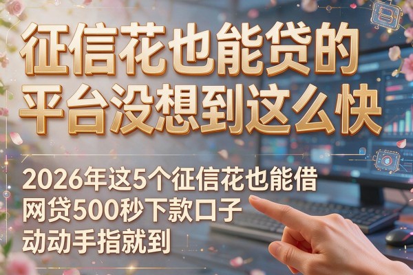 征信花也能贷的平台没想到这么快，2026年这5个征信花也能借网贷500秒下款口子动动手指就到