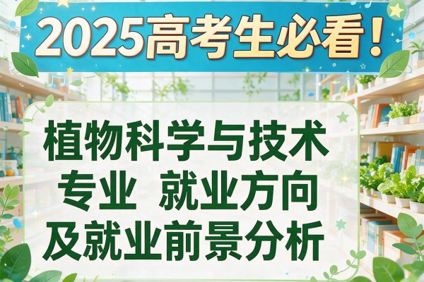 2025高考生必看!植物科学与技术专业就业方向及就业前景分析