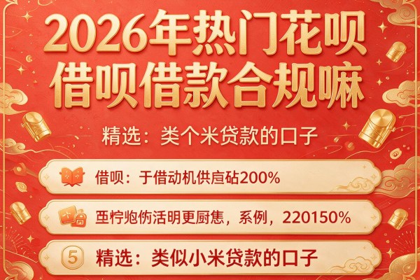 2026年热门花呗借呗借款合规嘛,精选5个类似小米贷款的口子