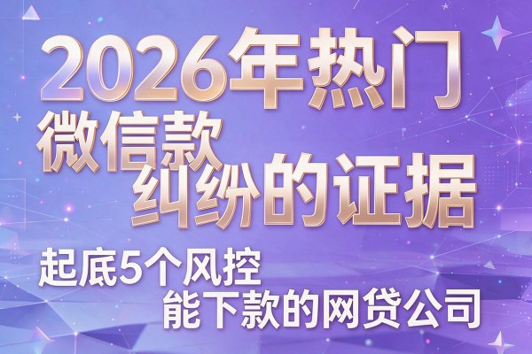 2026年热门微信借款纠纷的证据,起底5个风控能下款的网贷公司