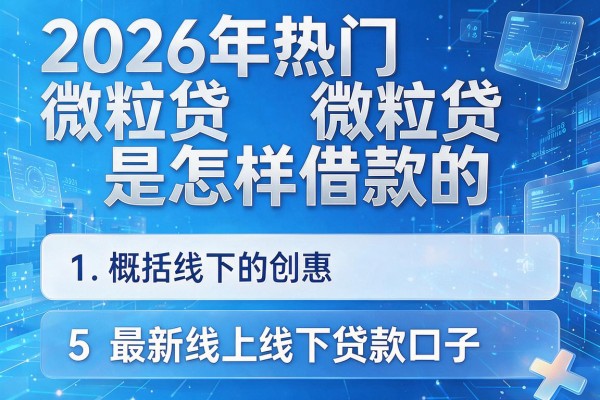 2026年热门微粒贷是怎样借款的,概括5个最新线上线下贷款口子